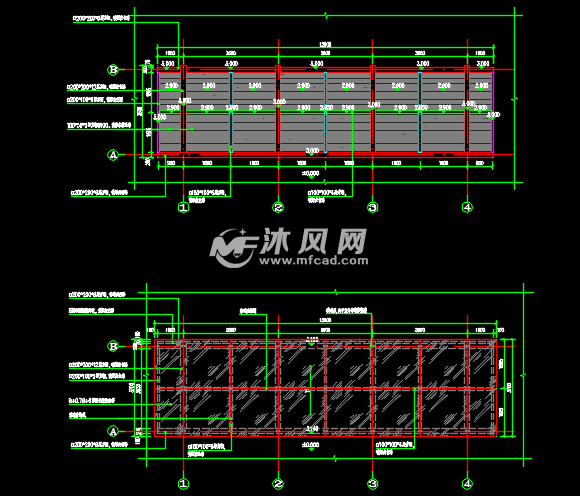 钢化玻璃自行车棚施工图