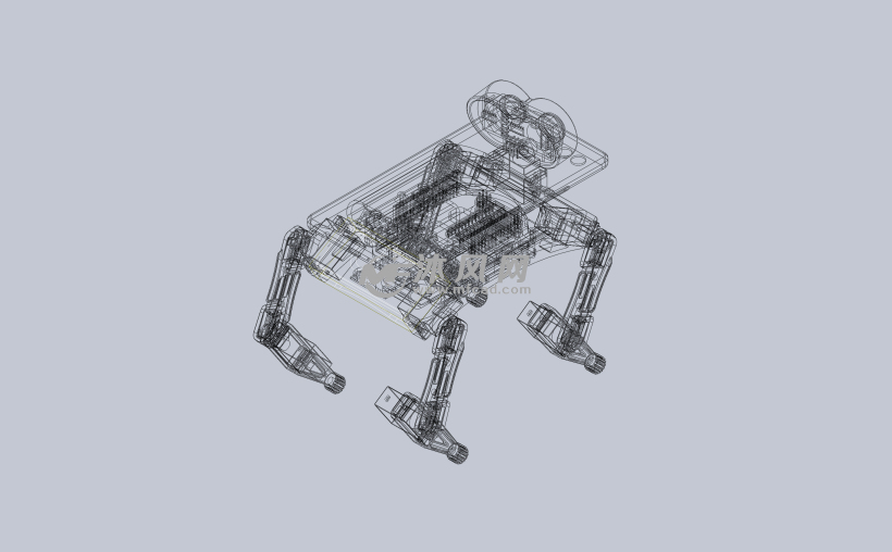 一个小型四足机器人 机器人模型图纸 沐风网