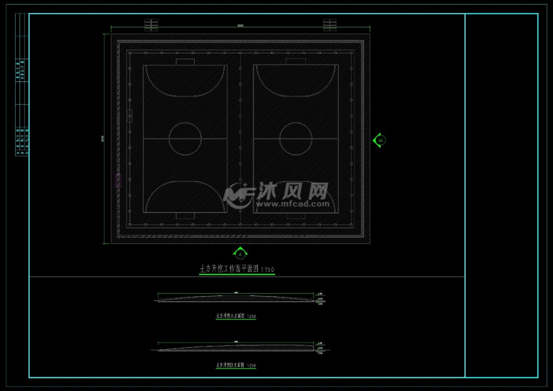 五人制笼式足球场土建施工图2020- 办公建筑图纸 - 沐风网