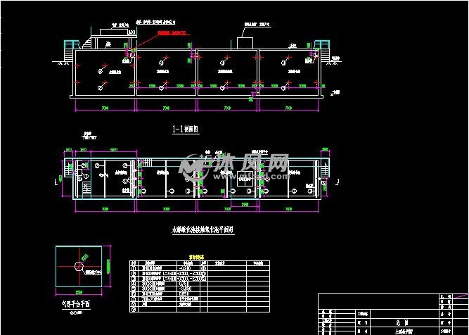 环保图纸 工业废水处理图          磷化污水处理工程图纸,设计处理量