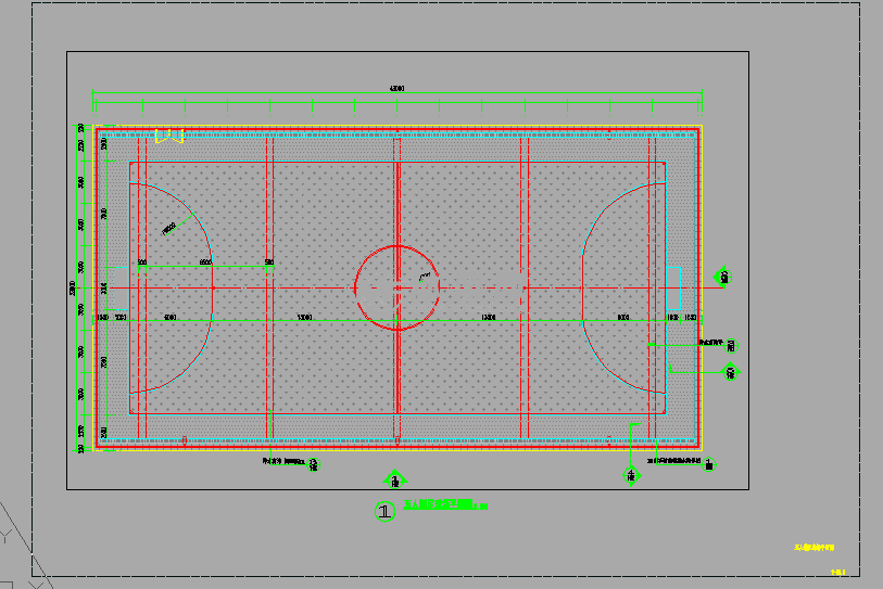 五人制足球场及其围网设计图