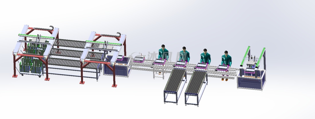18650动力电池组装pack线3d方案
