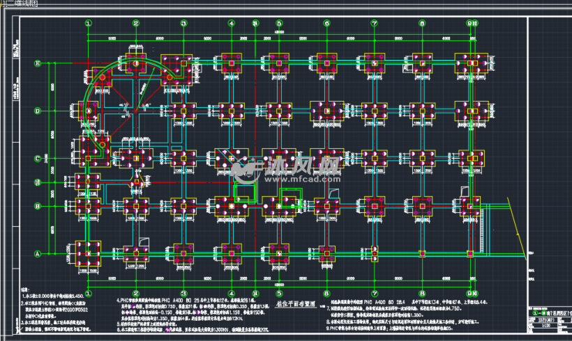 桩位平面布置图基础结构平面图图纸参数图纸id: 971172图纸格式:dwg