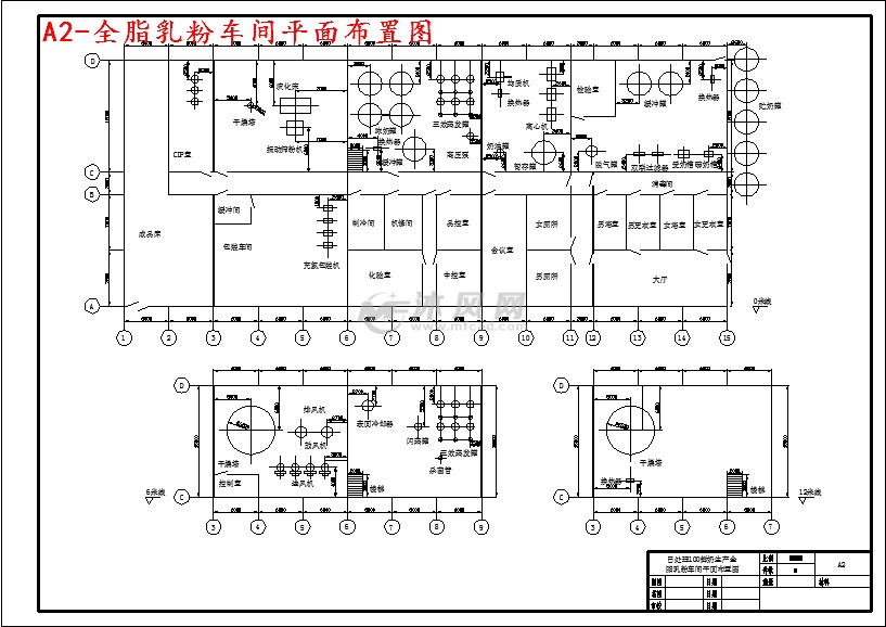 全脂乳粉车间平面布置图