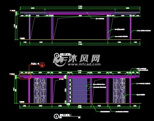 廊架立面图