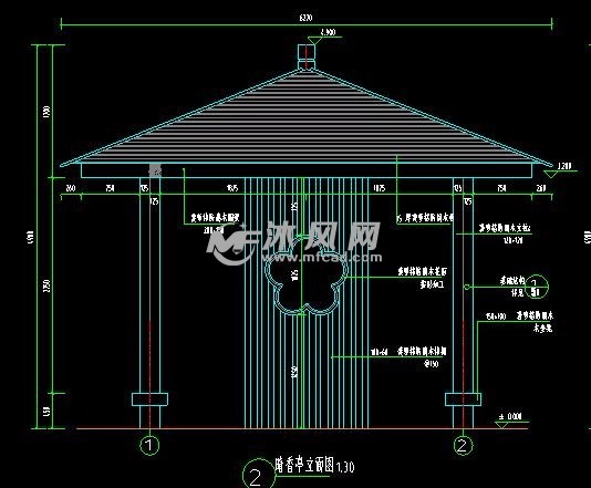 模型库 cad建筑图纸 园林图纸 小品及配套设施施工图 亭子与廊