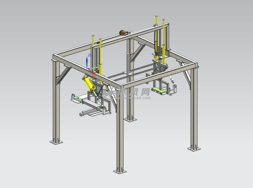 龙门桁架机械手三维模型图