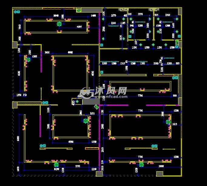 灯具线路图cad 地面铺贴图cad 门头立面cad 电路系统图cad 天花布置图