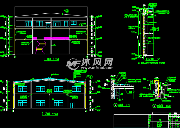 丙类三层钢结构厂房建筑及结构施工图