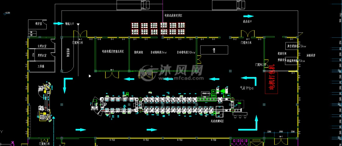 新能源电池,电机,电控厂房布置图- 办公建筑图纸