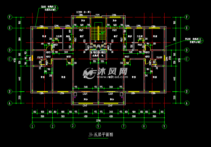 装配式建筑6层楼设计图 住宅建筑图纸 沐风网