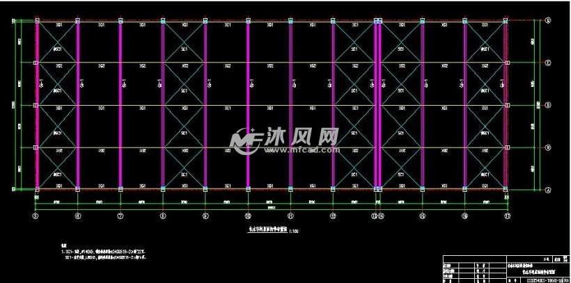 框排架结构化水车间建筑结构施工图