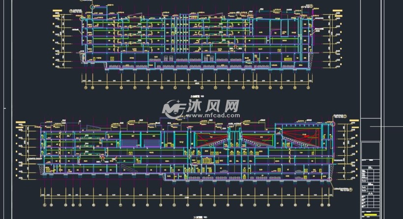 图纸中主要包括:超市总平面图,管线综合总平面图,地下二层放大平面图