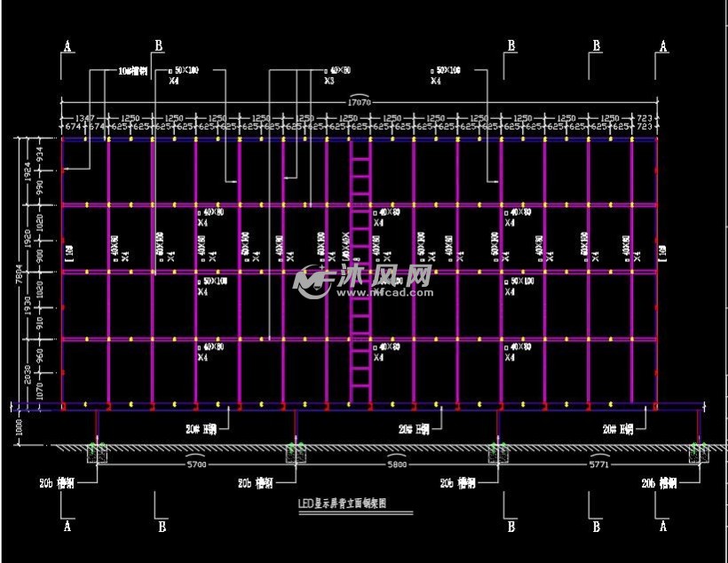 某广告有限公司户外led显示屏结构施工图