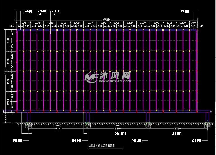 某广告有限公司户外led显示屏结构施工图