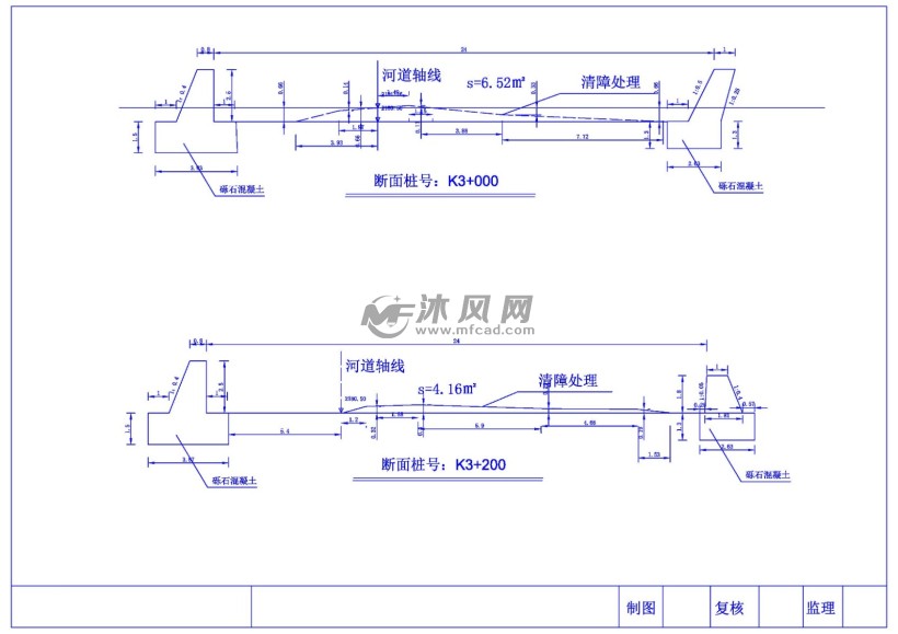 河道治理清淤工程断面图