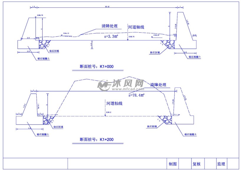 河道治理清淤工程断面图