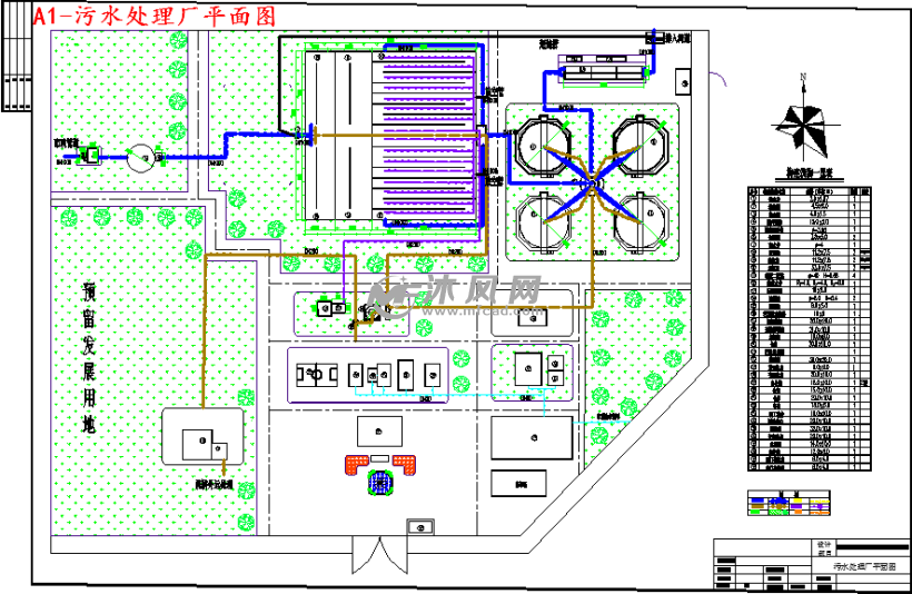 c市4万m3d污水处理厂工艺设计- 环保图纸 - 沐风网