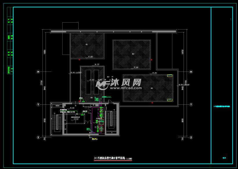 机房层空调水管平面图