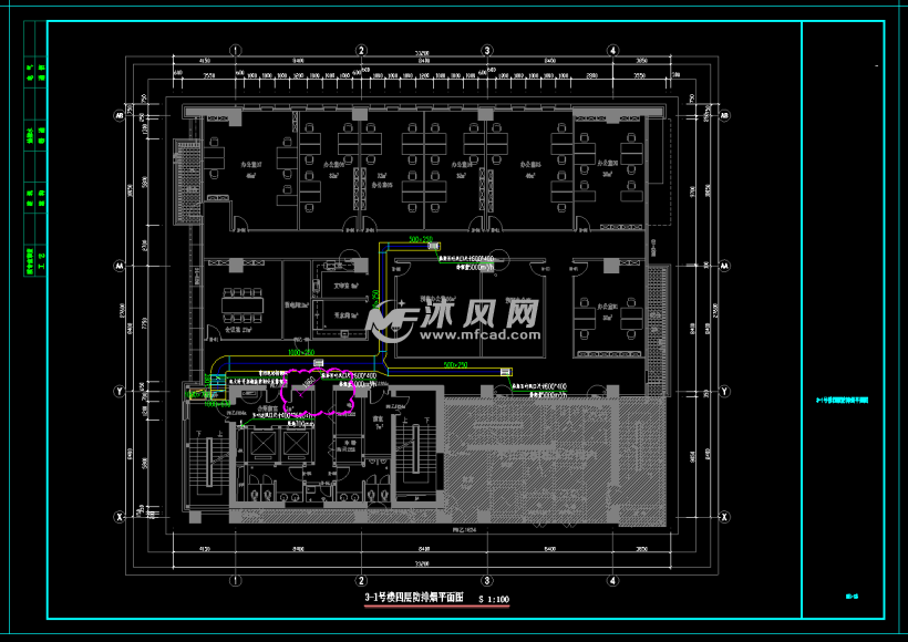 四层防排烟平面图