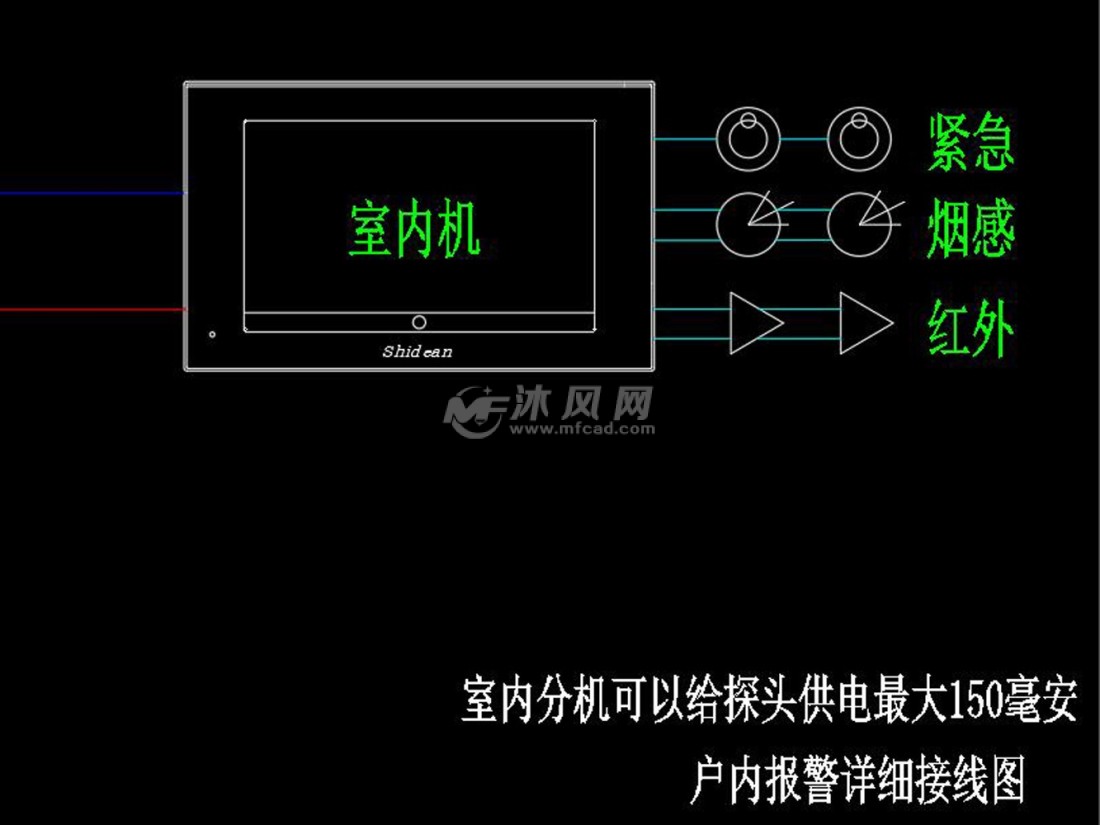 报警详细接线图 门口机详细布线图 可视分机系统 全数字对讲系统图例