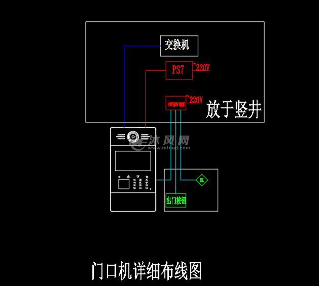 cad图纸其中包括户内报警详细接线图 门口机详细布线图 可视分机系统