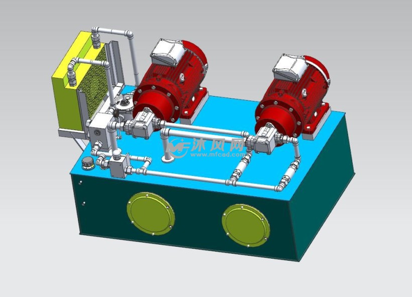 标准液压站三维图