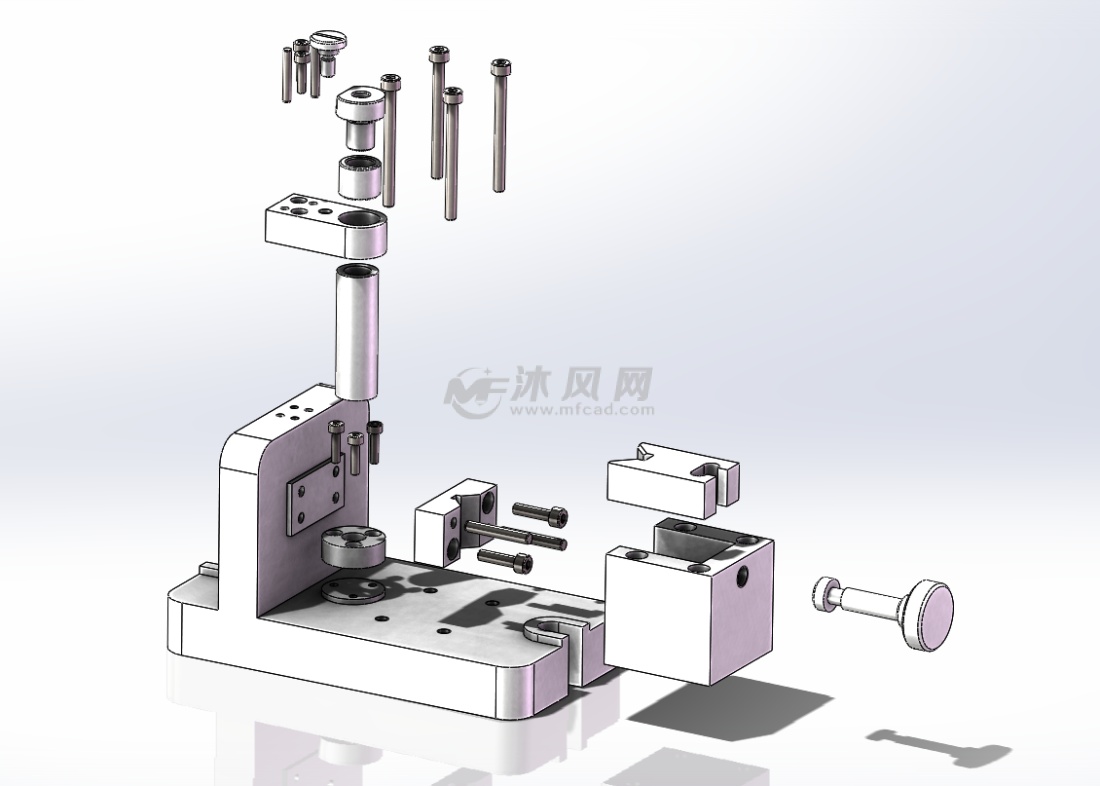 轴套钻孔夹具设计cadsw三维