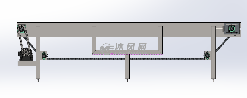 链条输送带三维模型