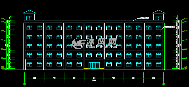 5层框架学生公寓楼建筑和结构设计图