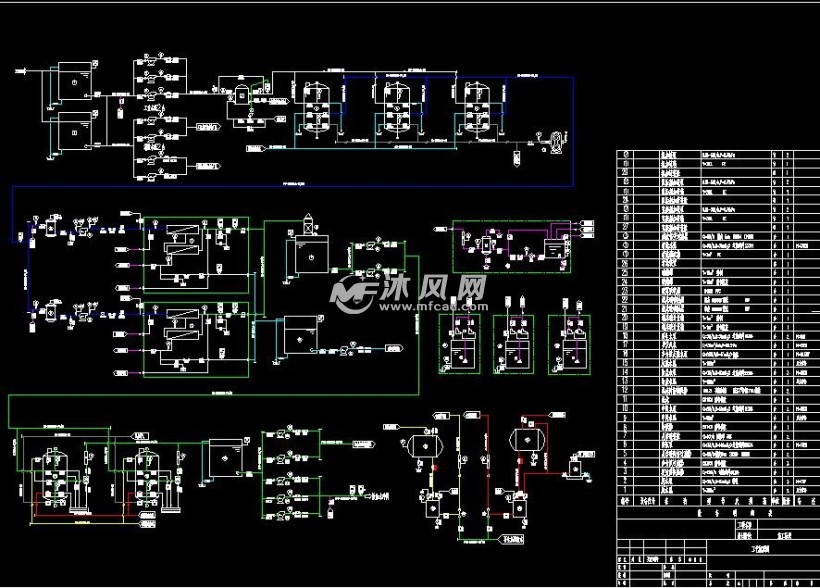 产水用于锅炉补给水,包含流程图,提资图,平面图,管道图,轴测图,电气