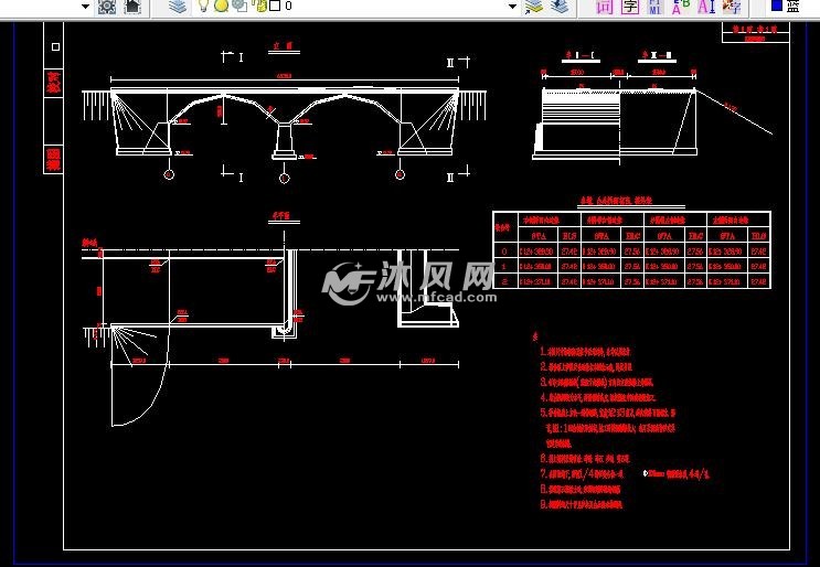 双拱桥整体立面结构图