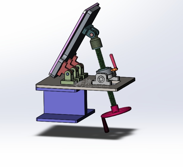 工位器具 操作台/工作台         本模型为手摇角度调节台,此机构用于