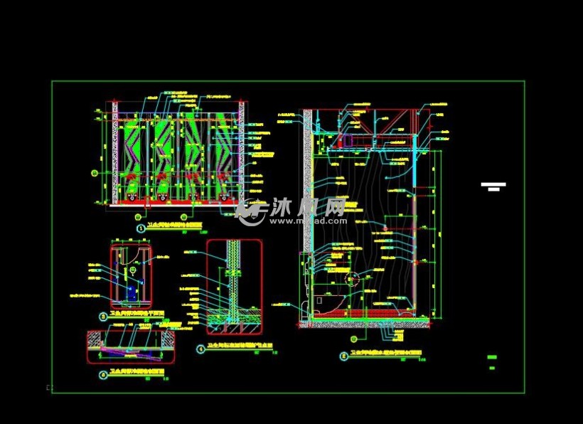 悠唐购物中心卫生间详细施工图