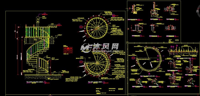 模型库 cad建筑图纸 室内设计          大理石弧形楼梯旋转楼梯施工