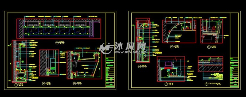 施工图,内含卫生间平面布置及尺寸定位索引,地材天花布置,各立面详图
