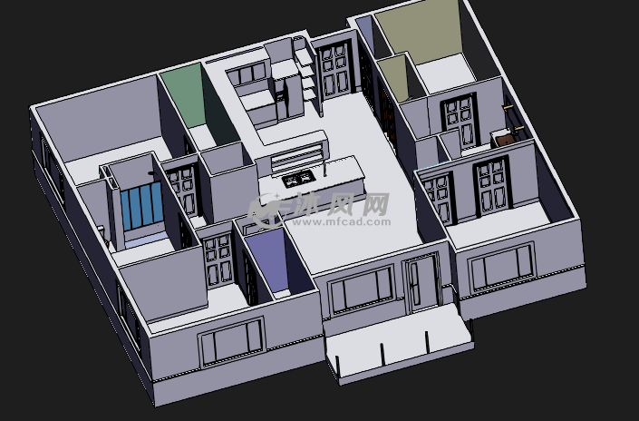 公寓楼平面图 - 建筑模型图纸 - 沐风网