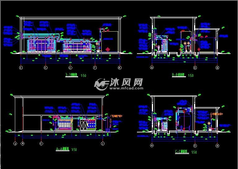 高炉煤气发电工程除盐水系统配管图