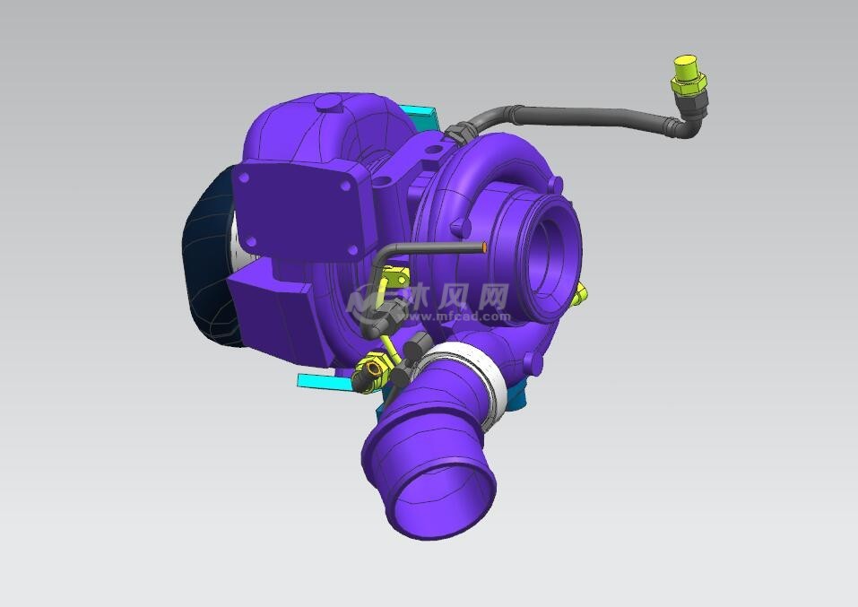 汽车涡轮增压器三维图