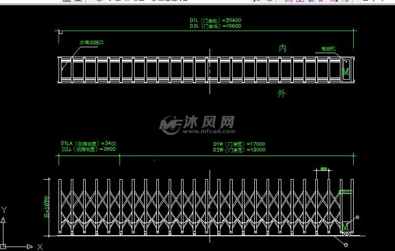 链条/链轮          不锈钢链条伸缩门,  设计说明:  1,施工前须绘制