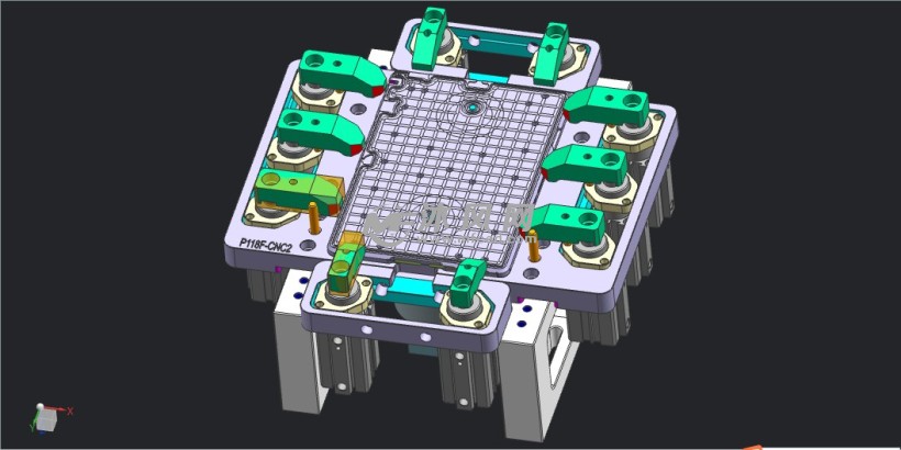 p118f-cnc2平板电脑外壳夹具 零部件模型图纸 沐风网