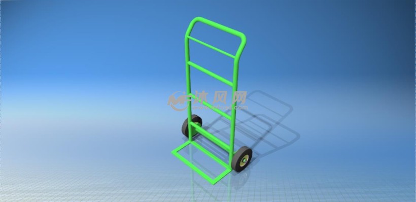 简单手推车模型图 工位器具图纸 沐风网