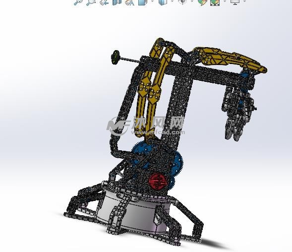 vex机械臂模型图 机器人模型图纸 沐风网