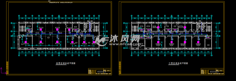 三四层空调系统平面图