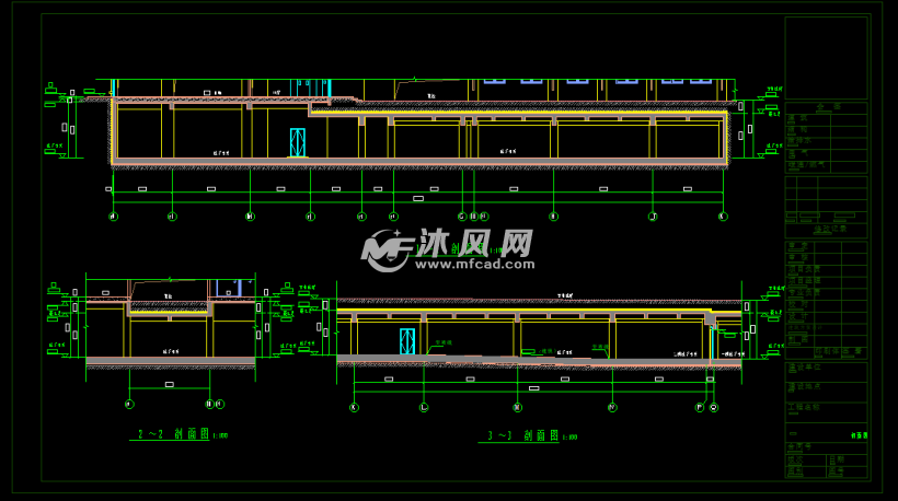 地下车库建筑图- 交通建筑图纸 - 沐风网