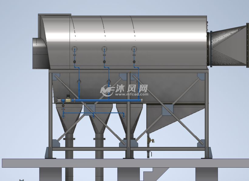 模型库 机械设备 通用设备 除尘器          卧式水膜除尘器,配合旋风