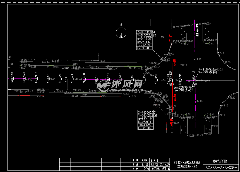 某城市的道路工程改造施工图设计cad图纸