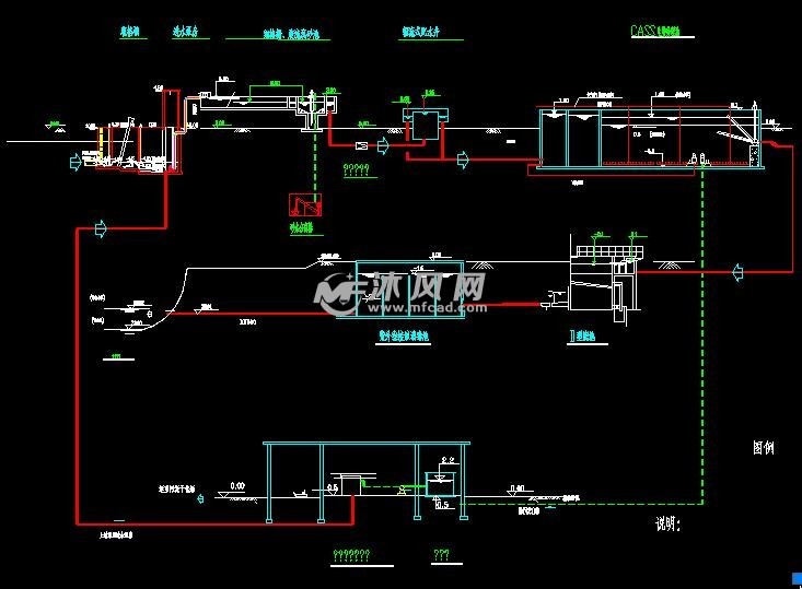 12万吨污水厂cass d型滤池设计图纸