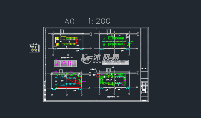 变电所设备布置 照明布置 地沟平面图