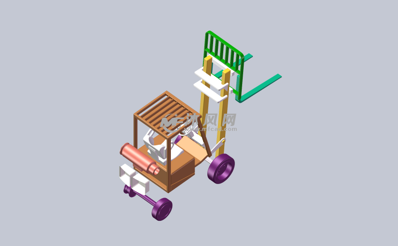 叉车简单模型 - 工程机械/建筑机械图纸 - 沐风网
